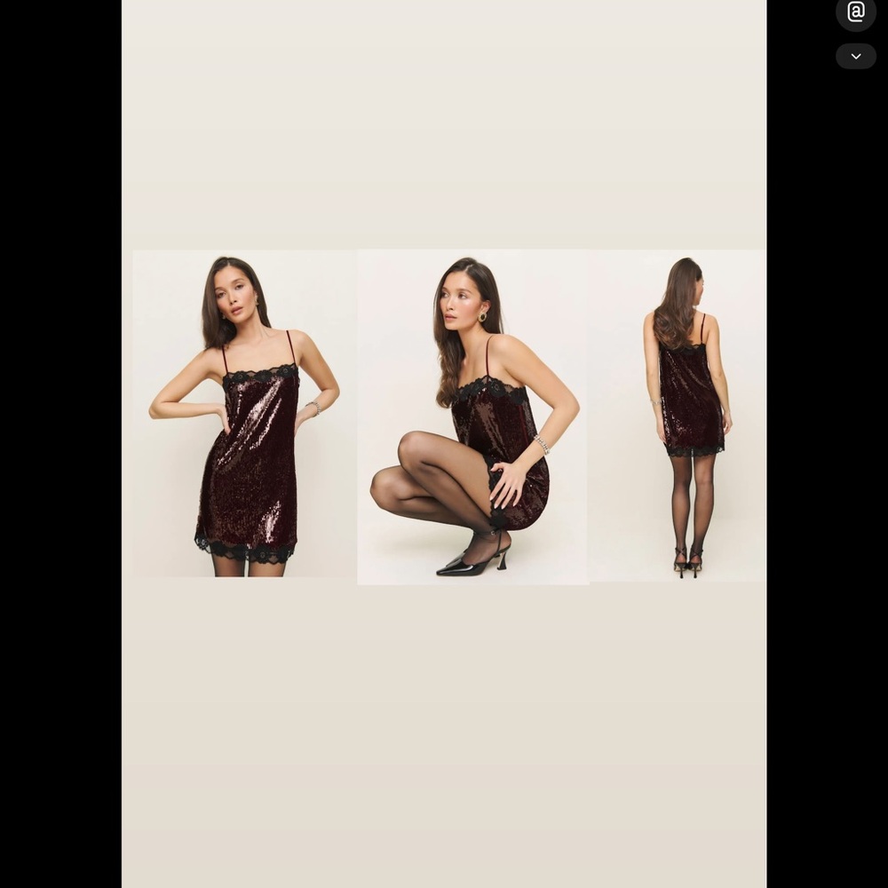 Reformation Burgundy Sequin Mini Dress